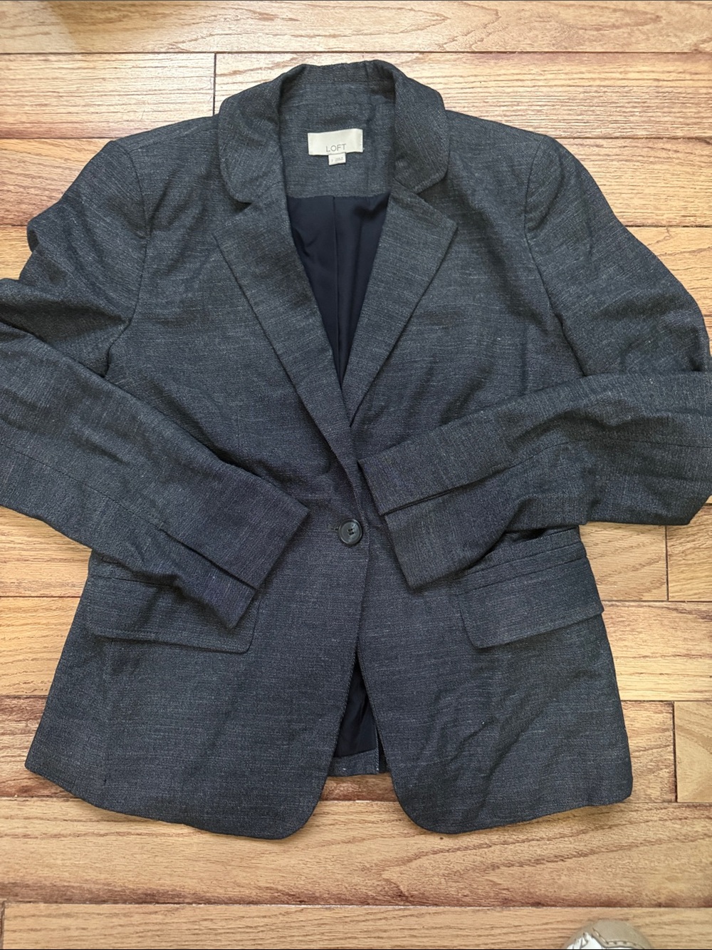 LOFT Women's Dark Charcoal Single-Button Blazer
